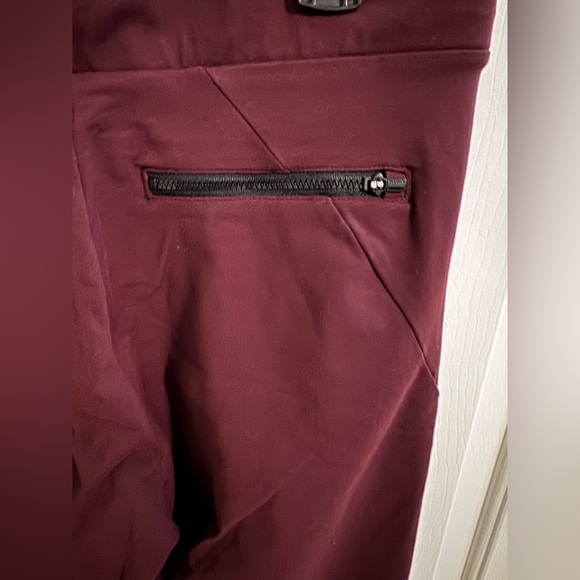 Athleta Venice Pintuck Pants Crop Ankle Pockets Antique Burgundy Wine Medium - Picture 10 of 10